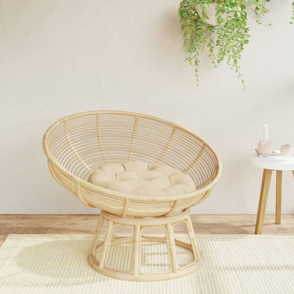 vidaXL Rund dyna beige &Oslash; 60 x11 cm oxfordtyg