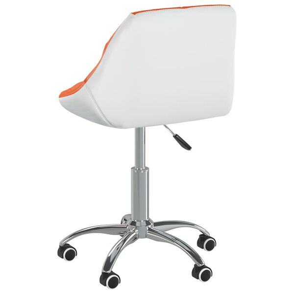 vidaXL Snurrbar matstol orange och vit konstl&auml;der