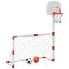 vidaXL Fotbolls- och basketset f&ouml;r barn med bollar 98x50x70 cm