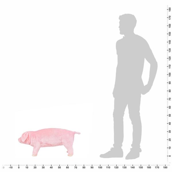 vidaXL St&aring;ende leksaksgris plysch rosa XXL