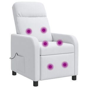 vidaXL Massagef&aring;t&ouml;lj Vit Tyg