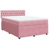 vidaXL Rams&auml;ng med madrass rosa 140x200 cm sammet