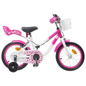 vidaXL Barncykel 12 Tum f&ouml;r 2-4 &aring;ringar Rosa