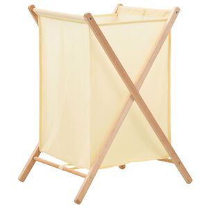 vidaXL Tv&auml;ttkorg cedartr&auml; och tyg 42x41x64 cm beige