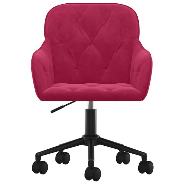 vidaXL Matstolar snurrbara 2 st vinr&ouml;d sammet