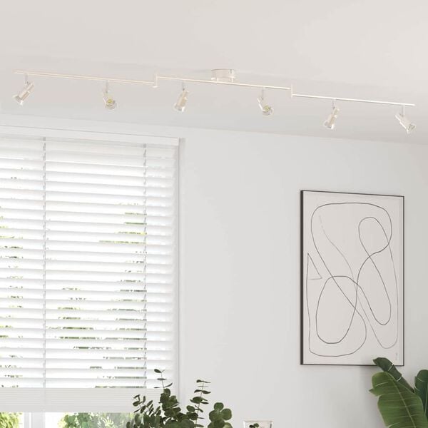 vidaXL Takspotlight med str&aring;lkastare Nickel 176,5 x 9,5 x 14 cm St&aring;l