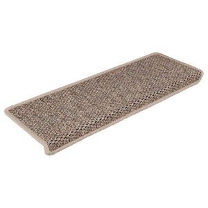 vidaXL Trappstegsmattor sj&auml;lvh&auml;ftande sisal 15 st 65x21x4 cm m&ouml;rkbeige