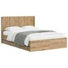 vidaXL S&auml;ngram med f&ouml;rvaring och huvudgavel Artisan Oak 120 x 200 cm