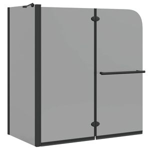 vidaXL Dubbelf&aring;llad duschavskiljare M&ouml;rk transparent 120 x 67 x 129 cm