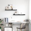 vidaXL Sv&auml;vande v&auml;gghyllor 2 st svart h&ouml;gglans 90x23,5x3,8 cm MDF