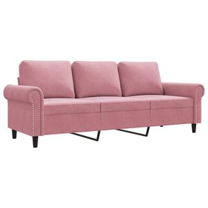 vidaXL 3-sitssoffa rosa 180 cm sammet