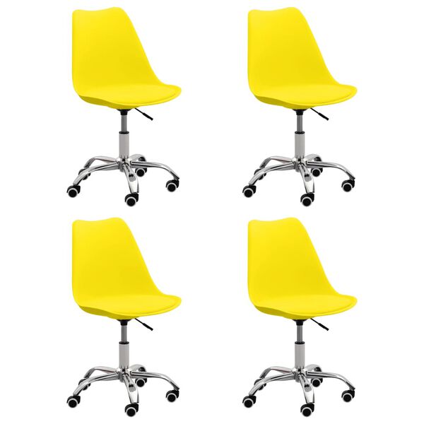 vidaXL Kontorsstolar 4 st gul konstl&auml;der