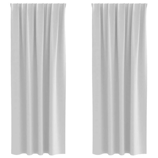 vidaXL M&ouml;rkl&auml;ggningsgardiner med Ringar 2 pcs Ljusgr&aring; 225 x 140 cm