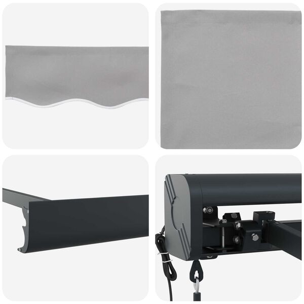 vidaXL Markis Ljusgrå 350 x 250 x 165 cm Polyester och aluminium