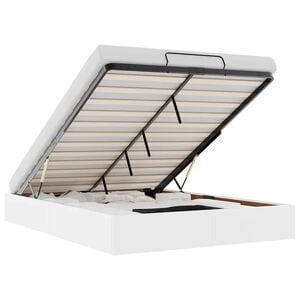 vidaXL Ottoman s&auml;ngram utan madrass vit 140x200 cm konstl&auml;der