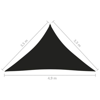vidaXL Solsegel oxfordtyg trekantigt 3,5x3,5x4,9 m svart