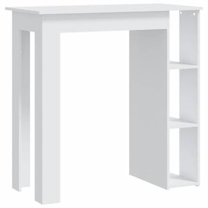 vidaXL Barbord med hylla vit 102x50x103,5 cm konstruerat tr&auml;