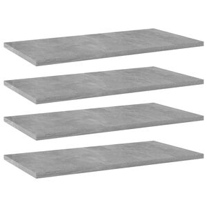 vidaXL Hyllplan 4 st betonggr&aring; 60x30x1,5 cm konstruerat tr&auml;