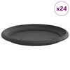 vidaXL Rund Blomkruka 24 pcs Svart &Oslash; 27 x 2,5 cm Plast