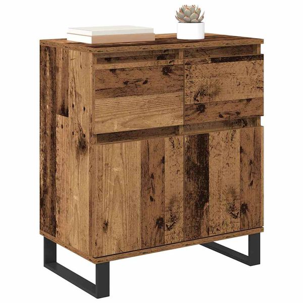 vidaXL Sideboard Gammalt tr&auml; 60 x 35 x 70 cm Konstruerat tr&auml; och j&auml;rn