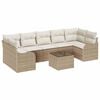 vidaXL Tr&auml;dg&aring;rdsoffset 8 st 7-Antal sittplatser Beige konstrotting
