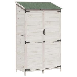 vidaXL Tr&auml;dg&aring;rdshus med tak Vit 106,5 x 56 x 176 cm Massivt Furu