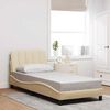 vidaXL Bed Frame without Mattress "Hanko" Cream 90x190 cm Fabric
