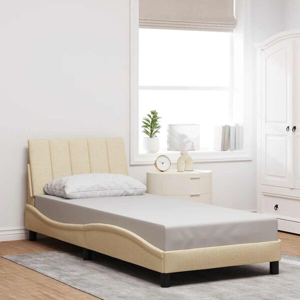 vidaXL Bed Frame without Mattress "Hanko" Cream 90x190 cm Fabric