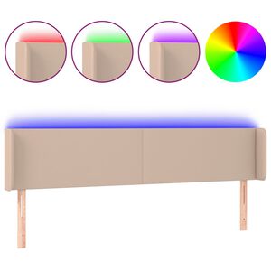vidaXL S&auml;nggavel LED cappuccino 203x16x78/88 cm konstl&auml;der