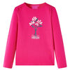 vidaXL T-shirt med l&aring;nga &auml;rmar f&ouml;r barn stark rosa 104
