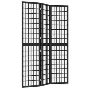 vidaXL Rumsavdelare med 3 paneler japansk stil 120x170 cm svart