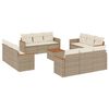 vidaXL Soffgrupp f&ouml;r tr&auml;dg&aring;rden med dynor 13 delar beige konstrotting