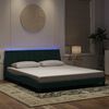 vidaXL Bed Frame with LED without Mattress "Hanko" Dark Green 180x200 cm Velvet