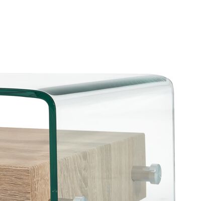 vidaXL Soffbord genomskinligt 98x45x31 cm härdat glas