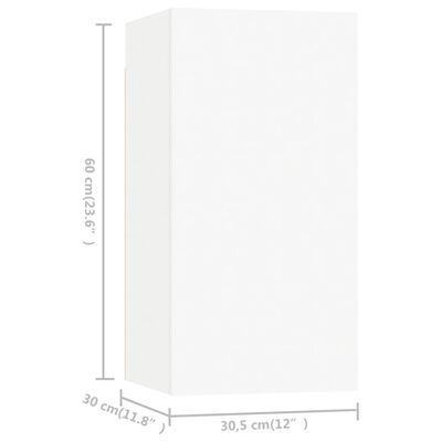 vidaXL TV-skåp 7 st vit 30,5x30x60 cm spånskiva
