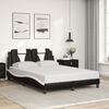 vidaXL Bed Frame "Viana" without Mattress Black and White 140x190 cm Faux Leather