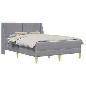 vidaXL S&auml;ngram med madrass Ljusgr&aring; 140 x 200 cm Polyester