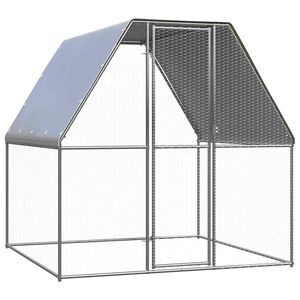 vidaXL H&ouml;nsbur silver och gr&aring; 2x2x2 m galvaniserat st&aring;l