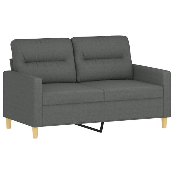 vidaXL Soffa 2-sits m&ouml;rkgr&aring; 120 cm tyg