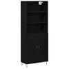 vidaXL Sk&aring;p 2 pcs Svart Ek 69,5 x 34 x 180 cm Konstruerat tr&auml;
