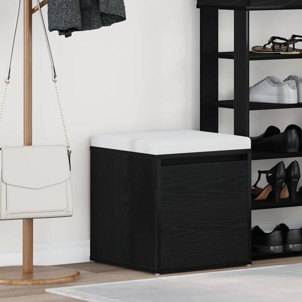 vidaXL Kommode med låda Svart Ek 40,5 x 40 x 40 cm Konstruerat trä