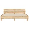 vidaXL Sängram med huvudgavel och LED sonoma-ek 160x200 cm