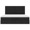 vidaXL Ottoman sängram med madrasser svart 200x200 cm tyg