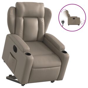 vidaXL Reclinerf&aring;t&ouml;lj med uppresningshj&auml;lp cappuccino konstl&auml;der