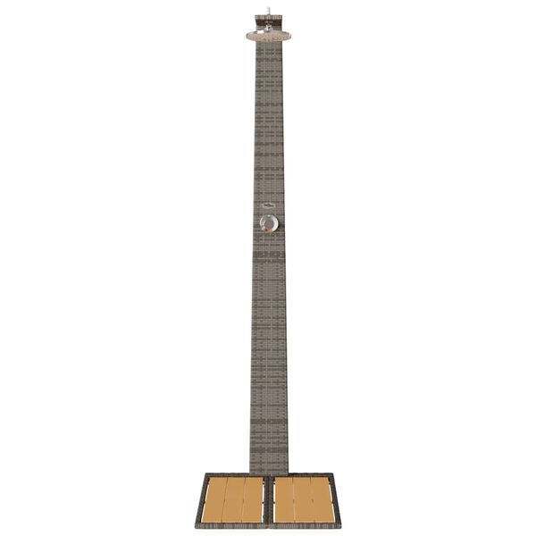 vidaXL Trädgård Dusch Grå 60 x 80 x 214 cm Poly rattan