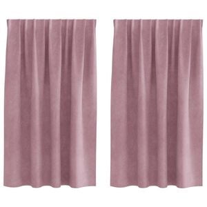 vidaXL M&ouml;rkl&auml;ggningsgardiner 2 st M&ouml;rkrosa 140 x 140 cm Sammet