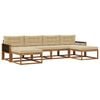 vidaXL Utomhussoffset med kudde 6 pcs Naturlig och Beige