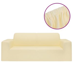 vidaXL Soff&ouml;verdrag 2-sits med stretch gr&auml;ddvit polyesterjersey