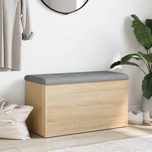 vidaXL F&ouml;rvaringsb&auml;nk Sonoma Ek 82x42x45 cm konstruerat tr&auml;