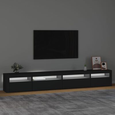 vidaXL Tv-bänk med LED-belysning svart 270x35x40 cm